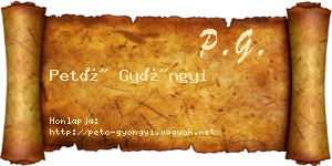 Pető Gyöngyi névjegykártya
